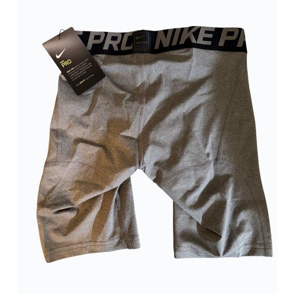 NIKE PRO DRI-FIT TRAINING SHORTS - GRAY, NEW! MSRP $30 - MEN'S SMALL - Picture 2 of 3